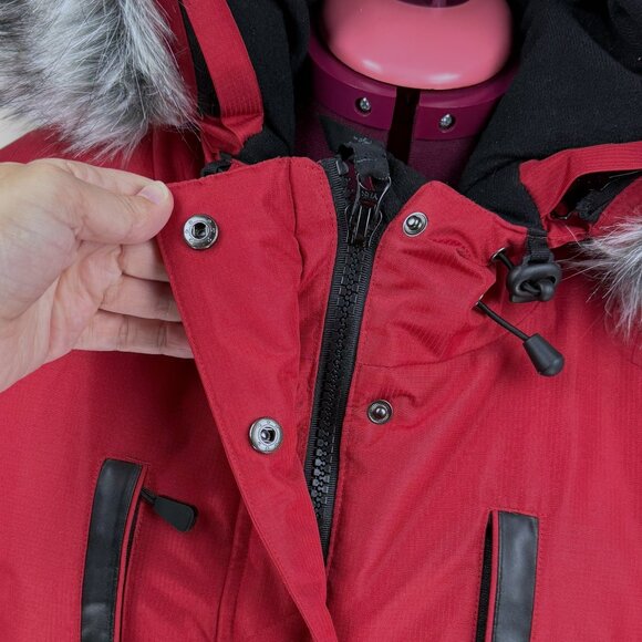 Mountain Ridge Mens 3XLT Red Winter Parka Faux Fur Hood - Picture 8 of 16